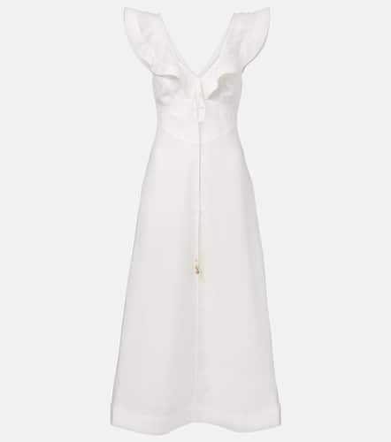 Rhiannon ruffled linen midi dress - Zimmermann - Modalova