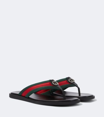 Gucci GG Web Stripe slides - Gucci - Modalova