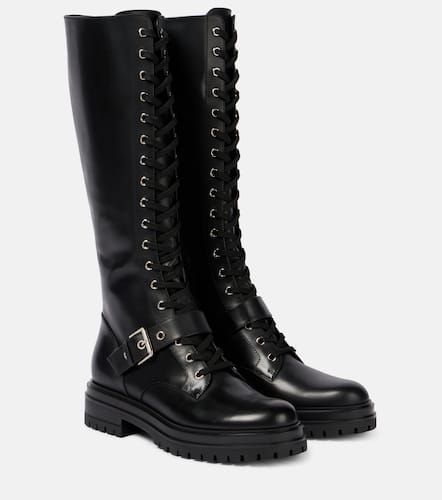 Botas altas de piel con cordones - Gianvito Rossi - Modalova