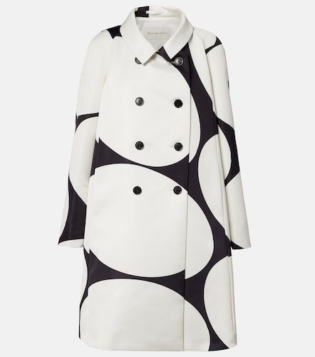 Polka-dot double-breasted satin coat - Dries Van Noten - Modalova