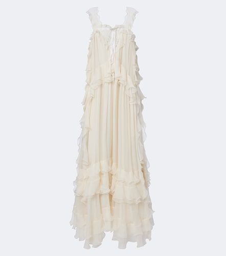 Ruffled silk muslin maxi dress - Chloe - Modalova