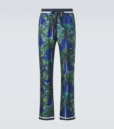 Printed silk twill straight pants - Dolce&Gabbana - Modalova
