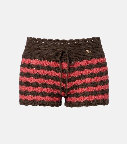 Shorts de punto de algodón a rayas - Valentino - Modalova