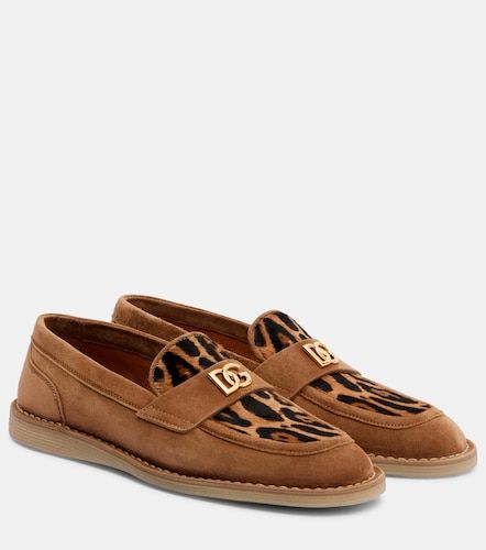 Mocassini DG in suede e cavallino - Dolce&Gabbana - Modalova