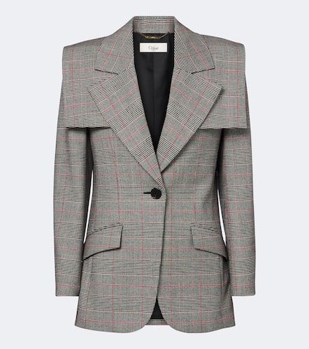 Prince of Wales check wool-blend blazer - Chloe - Modalova