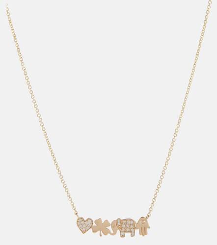 Icon Bar 14kt necklace with diamonds - Sydney Evan - Modalova