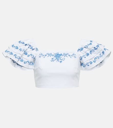 Delia embroidered crop top - Caroline Constas - Modalova