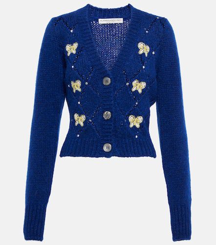 Embellished alpaca wool-blend cardigan - Alessandra Rich - Modalova