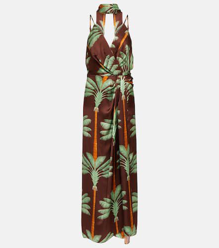 Embroidered printed silk maxi dress - Johanna Ortiz - Modalova