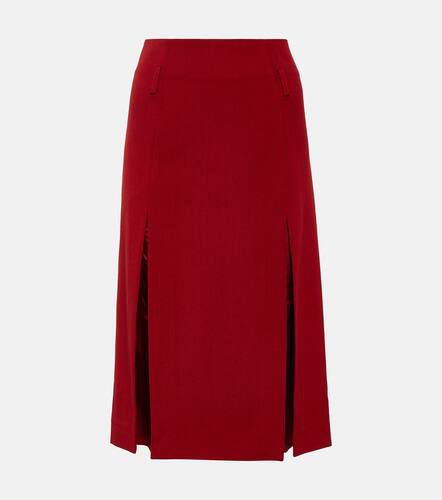 High-rise wool-blend midi skirt - Victoria Beckham - Modalova