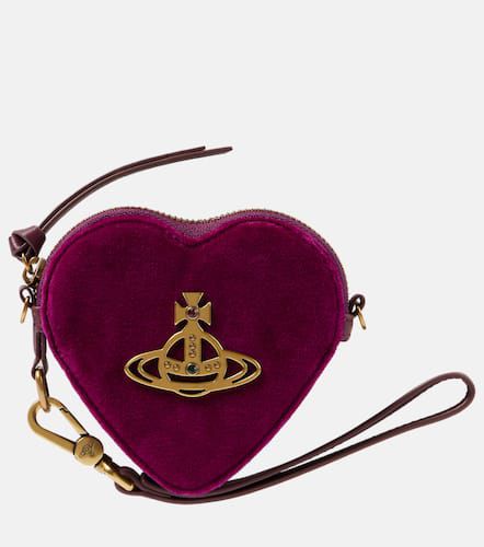 Heart velvet coin purse with strap - Vivienne Westwood - Modalova