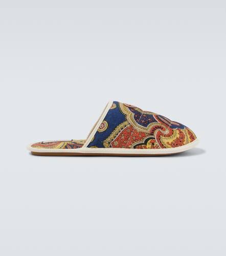 Paisley denim slides - Valentino Garavani - Modalova