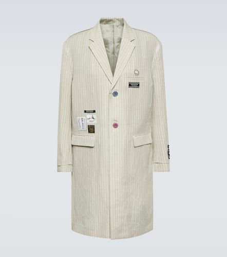 AppliquÃ© pinstripe wool and linen coat - Undercover - Modalova