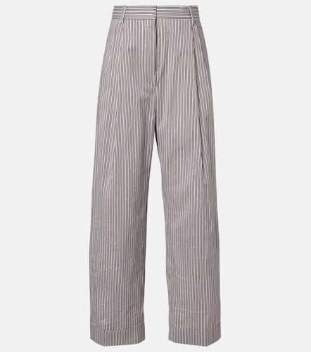 Pantaloni in cotone e seta a righe - Dries Van Noten - Modalova