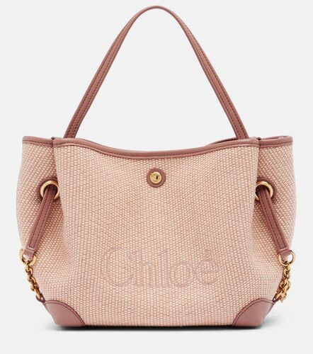 Chloé Bolso Small de rafia con piel - Chloe - Modalova