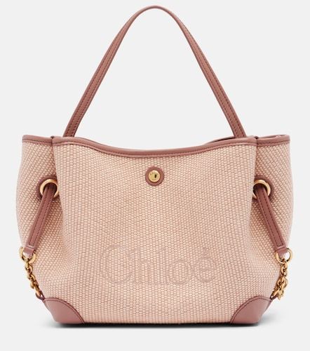 Chloé Shopper Small in rafia con pelle - Chloe - Modalova