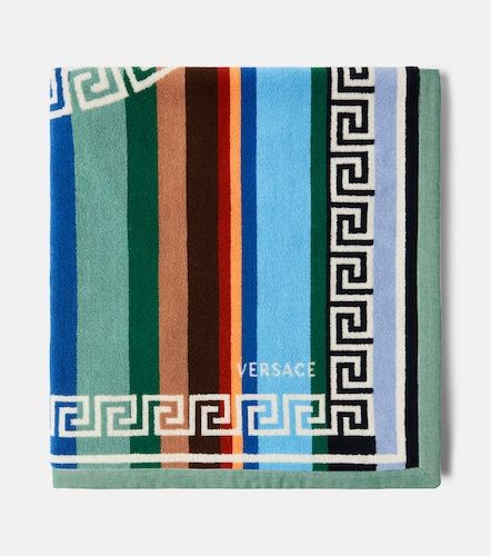 Toalla Greca de rizo de algodón a rayas - Versace Home - Modalova