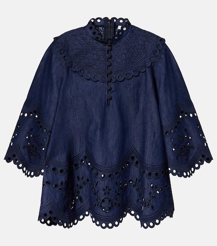 Top Mahon de denim con bordado inglés - Zimmermann - Modalova