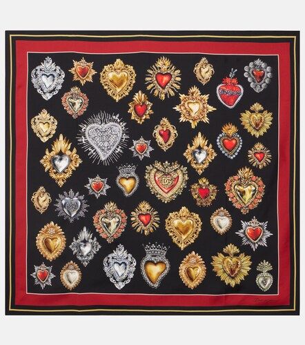 Printed silk twill scarf - Dolce&Gabbana - Modalova