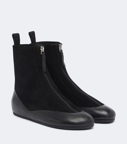 Arcadia leather-trimmed suede ankle boots - Proenza Schouler - Modalova