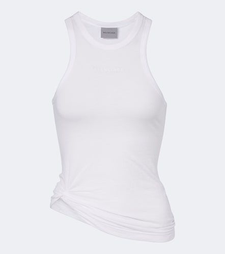 Tank top de jersey de algodón fruncido - Balenciaga - Modalova