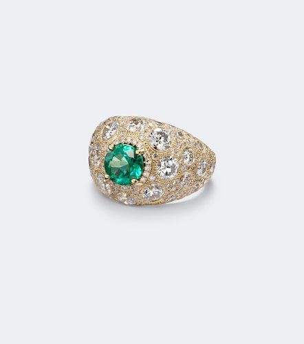 Anillo de oro de 18 ct con diamantes y esmeralda - Suzanne Kalan - Modalova