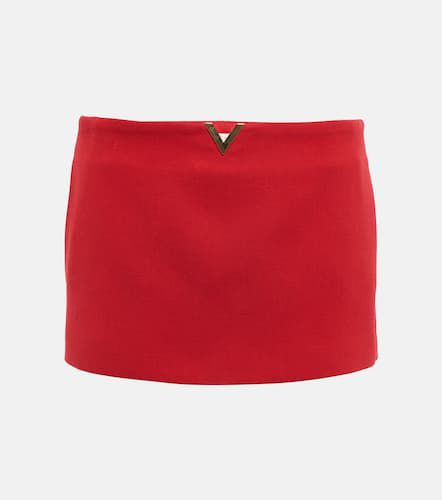 VLogo wool-blend crÃªpe skort - Valentino - Modalova