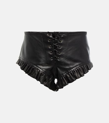 Geva low-rise leather shorts - Petar Petrov - Modalova