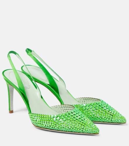 Embellished satin slingback pumps - Rene Caovilla - Modalova