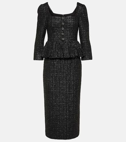 Peplum bouclÃ© midi dress - Self-Portrait - Modalova