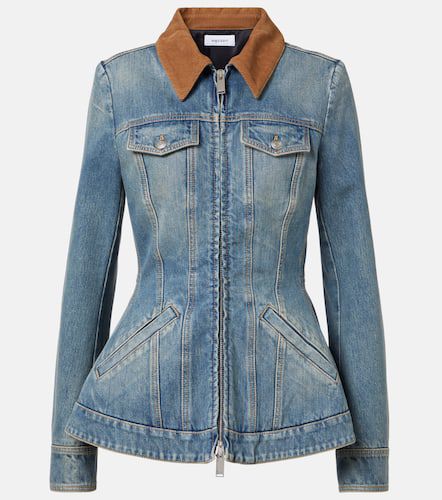 Chaqueta de denim con pana y peplum - Alexander McQueen - Modalova