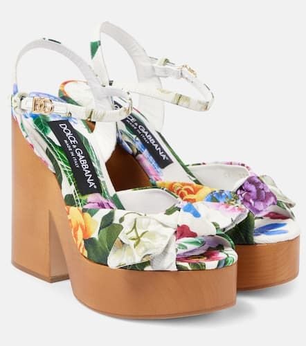 Floral jacquard platform sandals - Dolce&Gabbana - Modalova