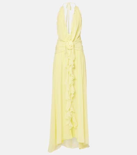 Halterneck silk georgette maxi dress - Blumarine - Modalova