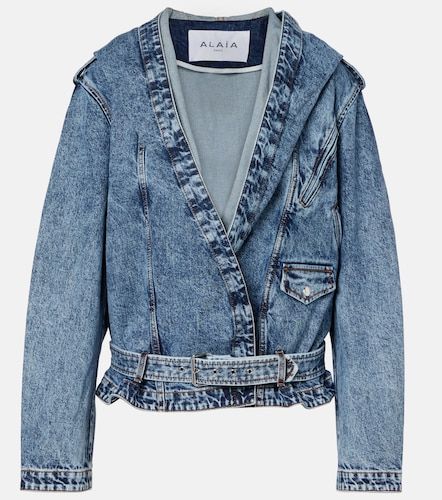 Alaïa Giacca di jeans con cappuccio e cintura - Alaia - Modalova