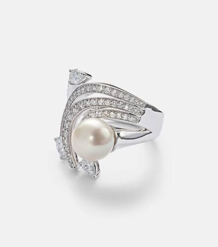 Pearlescent 18kt white gold ring with diamonds and pearl - Yeprem - Modalova