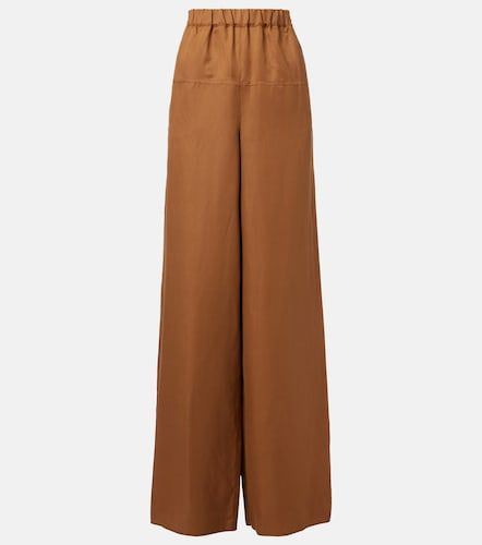 Pantaloni a gamba larga Onore in twill di lino e seta - Max Mara - Modalova