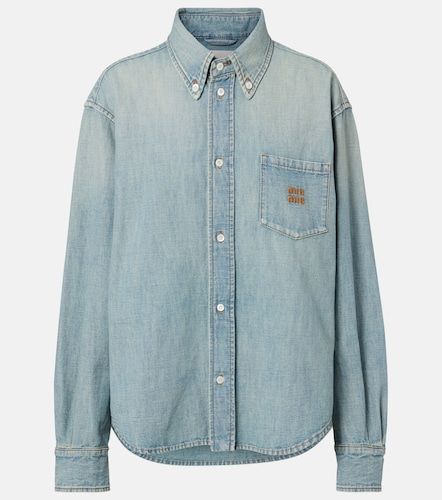Miu Miu Logo chambray shirt - Miu Miu - Modalova