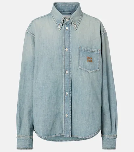 Miu Miu Logo chambray shirt - Miu Miu - Modalova