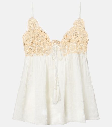 Top Alessia de gasa de algodón con croché - Ulla Johnson - Modalova