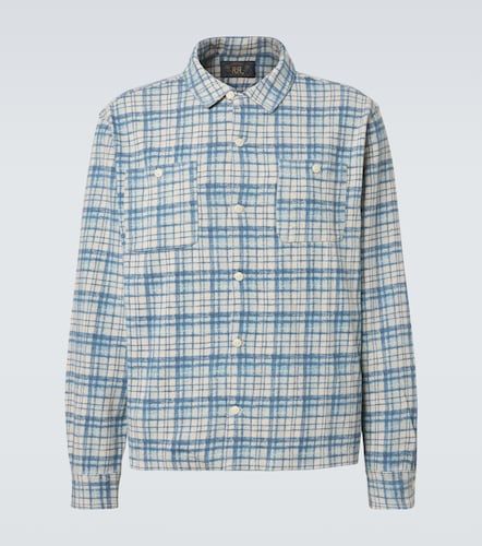 Camicia in jersey di cotone e lino a quadri - RRL - Modalova