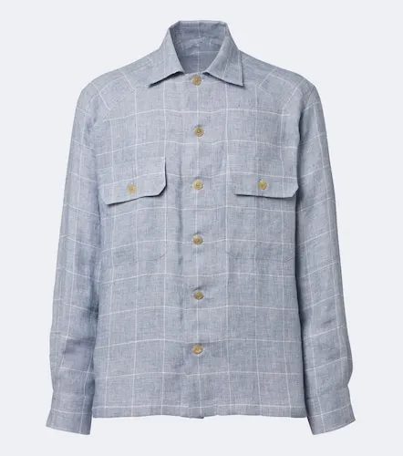 Checked linen jacket - Ralph Lauren Purple Label - Modalova
