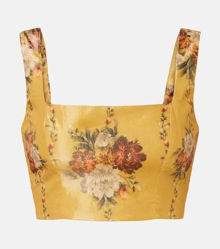 Amanda floral cotton-blend crop top - Agua by Agua Bendita - Modalova