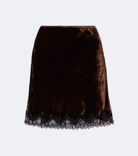 Minifalda Kornelia de terciopelo con encaje - Rixo - Modalova