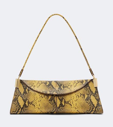 Small snake-effect leather shoulder bag - Balmain - Modalova
