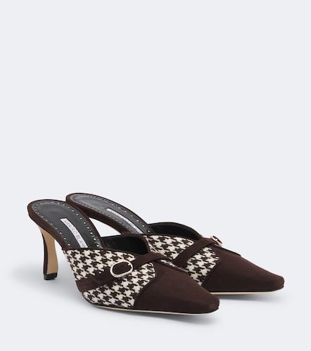 Mules Mircamu in pied-de-poule e suede - Manolo Blahnik - Modalova