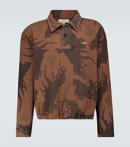 Printed cotton jersey polo sweater - Phipps - Modalova