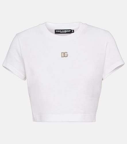 Crop top de jersey de algodón - Dolce&Gabbana - Modalova