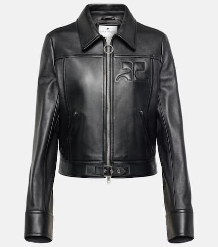 Courrèges Logo leather jacket - Courreges - Modalova