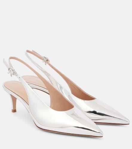 Metallic leather slingback pumps - Gianvito Rossi - Modalova