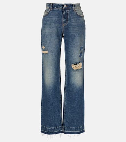 Jeans rectos con efecto desgastado - Dolce&Gabbana - Modalova